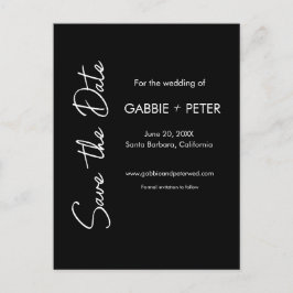 Eenvoudige Typografie Modern Zwart Wit Save the Da Briefkaart