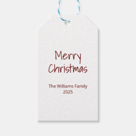 Eenvoudige typografie Moderne Familie Kerstmis Cadeaulabel