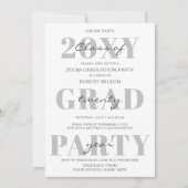 Eenvoudige Typografie Moderne Online GraduPartij Kaart (Voorkant)