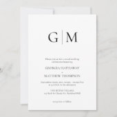 Eenvoudige Typografie Monogram Foto Weddenschap Kaart (Voorkant)