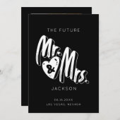 Eenvoudige Typografie Mr Mrs. Foto Wedding Save The Date (Voorkant / Achterkant)