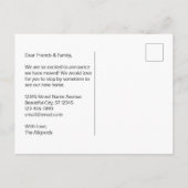 Eenvoudige typografie nieuwe adres verhuis aankond aankondigingskaart (Achterkant)