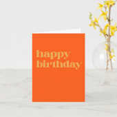 Eenvoudige Typografie Oranje en Geel Birthday Kaart (Gele Bloem)
