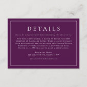 Eenvoudige Typografie Paarse Formele Bruiloft Deta Informatiekaartje (Voorkant)