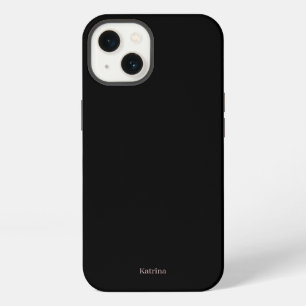 Eenvoudige typografie Persoonlijke naam Zwart Roze iPhone 13 Hoesje