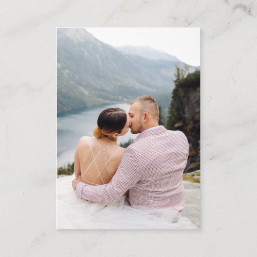 Eenvoudige Typografie QR Code Foto Bruiloft RSVP Informatiekaartje (Achterkant)