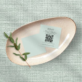 Eenvoudige typografie QR Code Mint Wedding RSVP Informatiekaartje