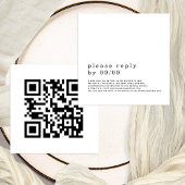 Eenvoudige Typografie QR-code Weddenschap Black Wh Informatiekaartje