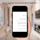 Eenvoudige typografie QR-code zwart-wit bruiloft Kaart