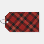 Eenvoudige Typografie Red Buffalo Plaid Kerstmis Cadeaulabel (Achterkant Horizontaal)