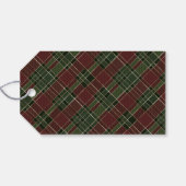 Eenvoudige Typografie Red Buffalo Plaid Kerstmis Cadeaulabel (Achterkant Horizontaal)