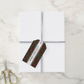 Eenvoudige Typografie Red Buffalo Plaid Kerstmis Cadeaulabel (Met Touw)