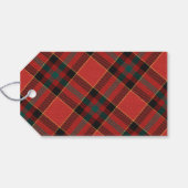Eenvoudige Typografie Red Buffalo Plaid Kerstmis Cadeaulabel (Achterkant Horizontaal)