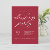 Eenvoudige Typografie Red Christmas Party Kaart (Staand voorkant)