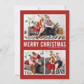 Eenvoudige Typografie Red Merry Kerstfeest Feestdagenkaart (Voorkant)
