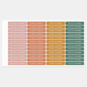 Eenvoudige typografie regenboog kindernaam waterdi labels (Vel)