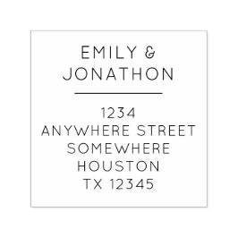 Eenvoudige Typografie Retournaam Adres Vierkant Zelfinktende Stempel