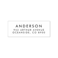 Eenvoudige Typografie Return Address Rubber Stamp