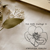 Eenvoudige Typografie Rustic Wildflower Library Bo Zelfinktende Stempel