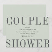 Eenvoudige Typografie Sage Green Paar Douche Bruid Kaart (Voorkant / Achterkant)