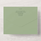 Eenvoudige Typografie Sage Green Wedding All In One Uitnodiging (Achterkant)