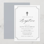 eenvoudige typografie script lijst doop uitnodigin kaart (Voorkant / Achterkant)