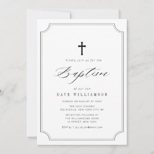 eenvoudige typografie script lijst doop uitnodigin kaart