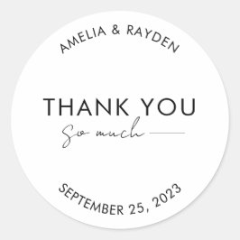 Eenvoudige typografie Script met lijn bruiloft Ronde Sticker