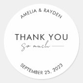 Eenvoudige typografie Script met lijn bruiloft Ronde Sticker (Voorkant)