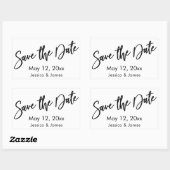 Eenvoudige Typografie Sla de datum zwart-wit op Rechthoekige Sticker (Vel)