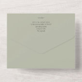 Eenvoudige Typografie Soft Save Green Wedding All In One Uitnodiging (Achterkant)