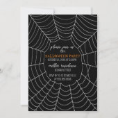 Eenvoudige Typografie Spiderweb Halloween Party Kaart (Voorkant)