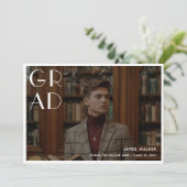 Eenvoudige Typografie Stijl Retro Afstuderen Foto Kaart (Staand voorkant)