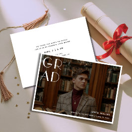 Eenvoudige Typografie Stijl Retro Afstuderen Foto Kaart