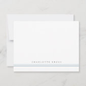 Eenvoudige Typografie Stripe Personal Stationery Notitiekaartje (Voorkant)