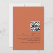 Eenvoudige Typografie Terracotta QR Code Weddensch Kaart (Achterkant)