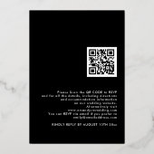 Eenvoudige typografie Trouwdag Zwart Goud Echt Folie Uitnodiging (Achterkant)