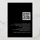 Eenvoudige typografie Trouwen Zwart Goud Echt Folie Uitnodiging (Achterkant)