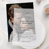 Eenvoudige Typografie Trouwmonogram Vellum Uitnodigingen