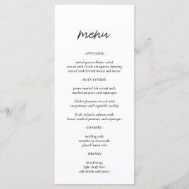 Eenvoudige Typografie Trouwreceptie Menu