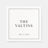 Eenvoudige Typografie Trouwservetten Servet (Voorkant)