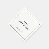 Eenvoudige Typografie Trouwservetten Servet (Hoek)