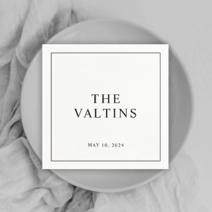 Eenvoudige Typografie Trouwservetten Servet