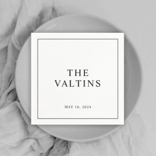 Eenvoudige Typografie Trouwservetten Servet