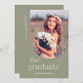 Eenvoudige Typografie Unieke Layout Graduation Par Kaart (Voorkant / Achterkant)