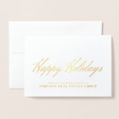 Eenvoudige typografie | Vakantie Groeten Folie Kaarten (Voorkant met envelop)