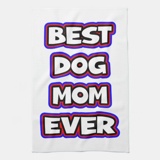 Eenvoudige typografie van beste hond-moeder ooit theedoek (Verticaal)