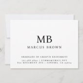 Eenvoudige typografie van de afstudeerdop aankondiging (Achterkant)