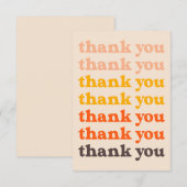 Eenvoudige Typografie van Retro Peach Yellow Brown Bedankkaart (Voorkant / Achterkant)