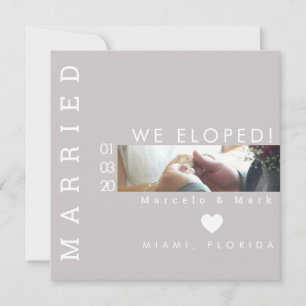 Eenvoudige typografie Verliefd getrouwd Foto Kaart